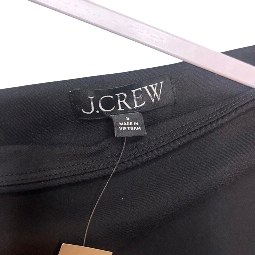 J.Crew Black One-Shoulder Ruched Midi Dress NWT Small Stretch Cocktail - Picture 6 of 7